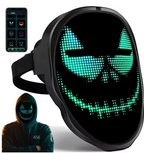 LED Mask με Φωτιζόμενο Πρόσωπο – Gesture Sensing για Halloween & Cosplay