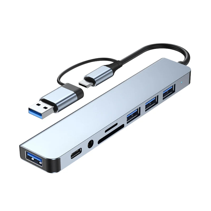 USB-C Hub 8-in-2 Multiport Adapter