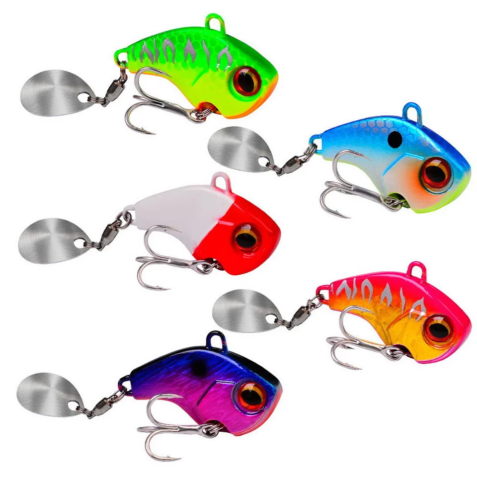 Μεταλλικό Τεχνητό VIB Ψαρέματος με Δόνηση – Spinner Spoon 6g/15g/28g για Bass, Πέρκα & Χειμερινό Ψάρεμα
