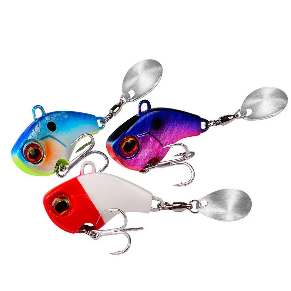 Μεταλλικό Τεχνητό VIB Ψαρέματος με Δόνηση – Spinner Spoon 6g/15g/28g για Bass, Πέρκα & Χειμερινό Ψάρεμα