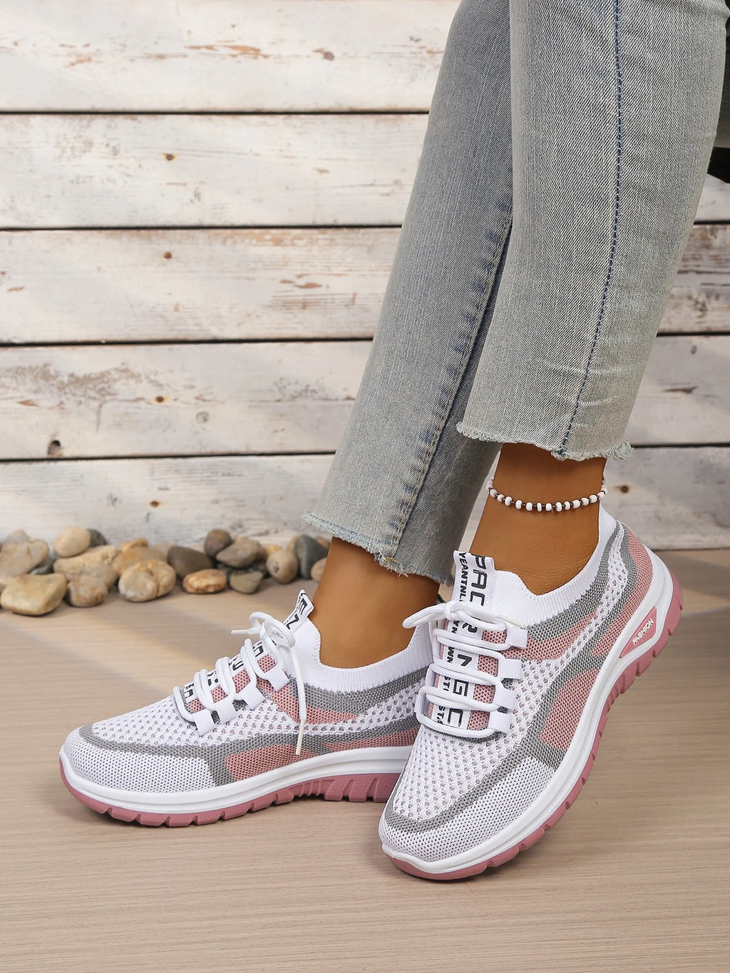 Γυναικεία Παπούτσια Δίχρωμα Casual Sneakers με Κορδόνια