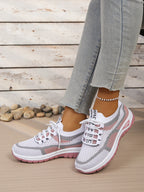 Γυναικεία Παπούτσια Δίχρωμα Casual Sneakers με Κορδόνια