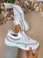 Γυναικεία Παπούτσια Δίχρωμα Casual Sneakers με Κορδόνια