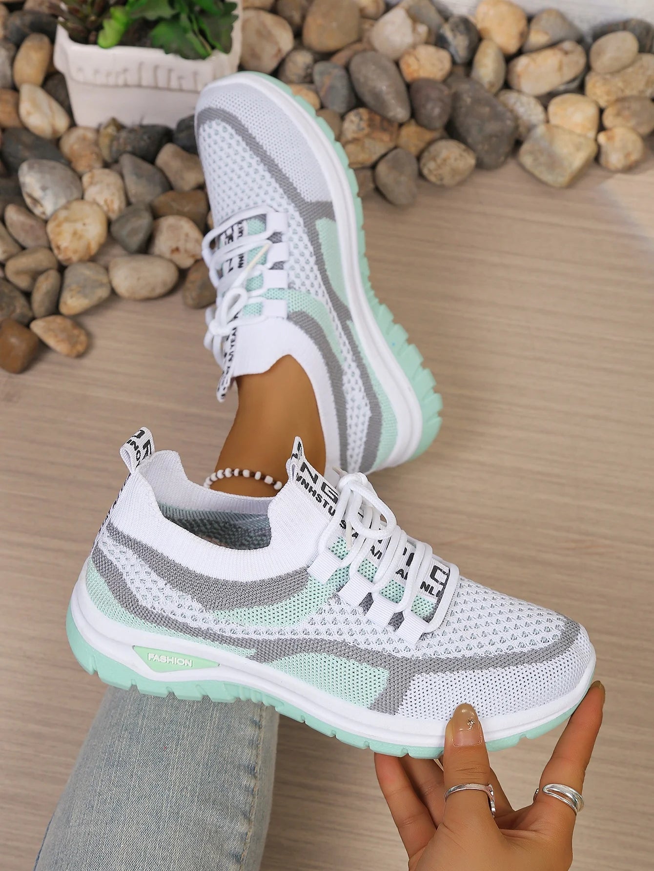 Γυναικεία Παπούτσια Δίχρωμα Casual Sneakers με Κορδόνια
