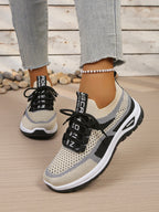 Γυναικεία Παπούτσια Δίχρωμα Casual Sneakers με Κορδόνια