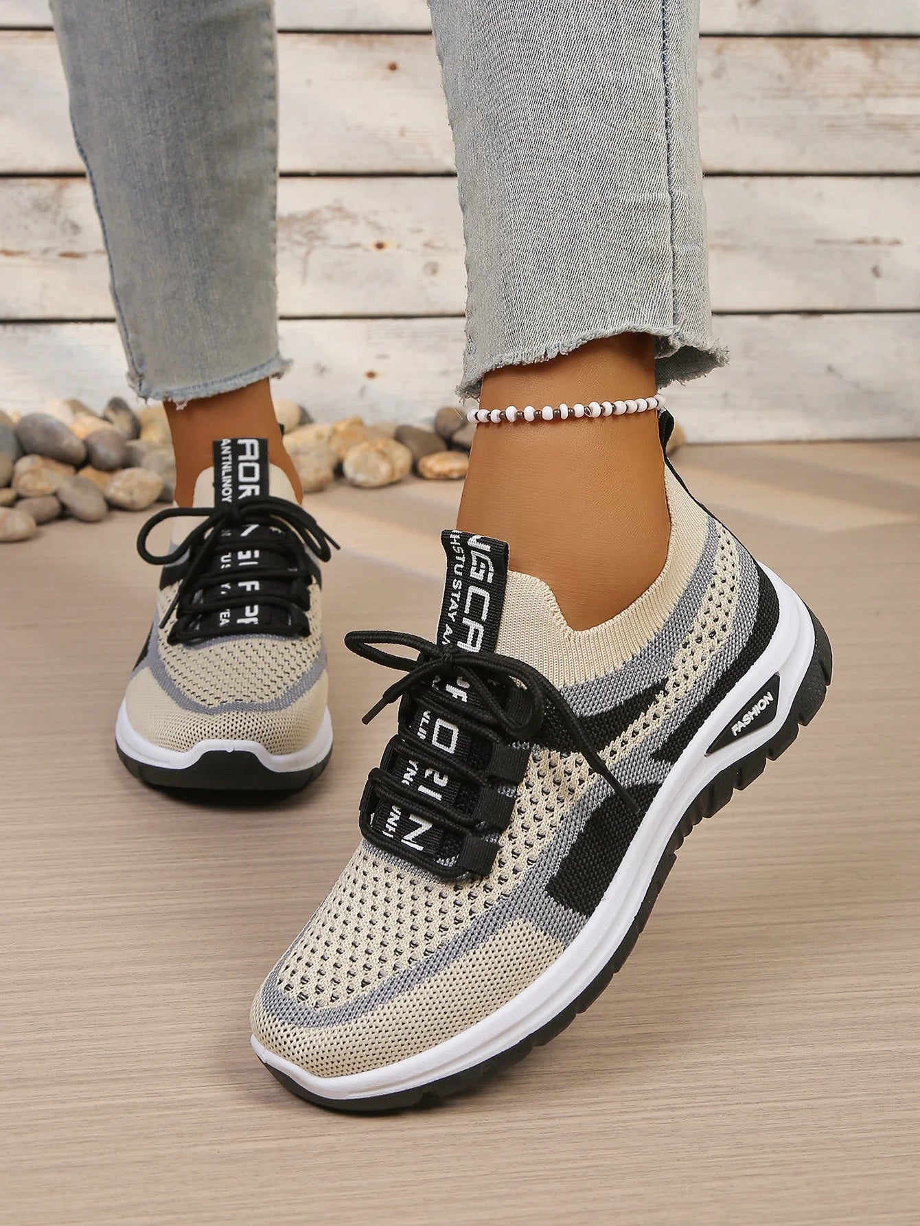 Γυναικεία Παπούτσια Δίχρωμα Casual Sneakers με Κορδόνια