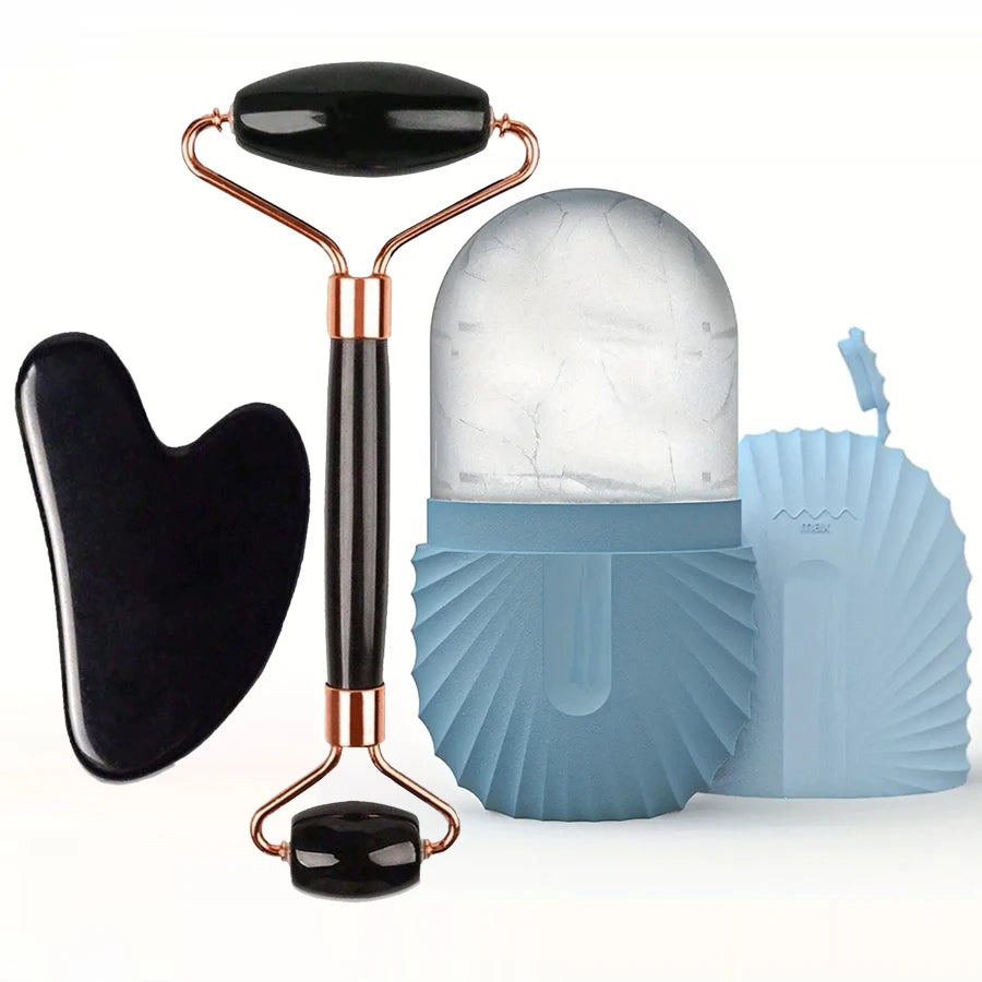 Ice Face Roller & Gua Sha Σετ – Μασάζ Προσώπου για Σύσφιξη & Λάμψη