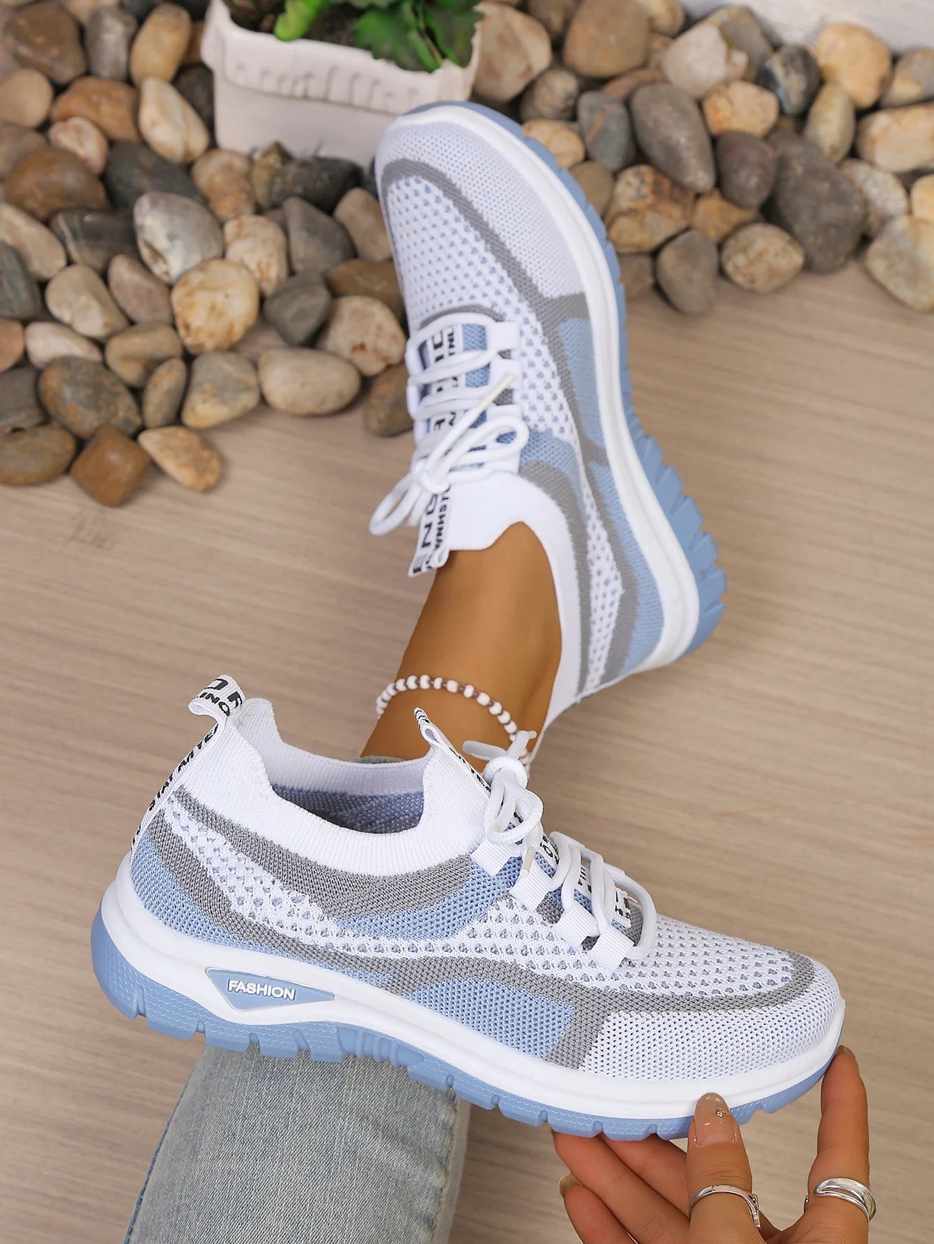 Γυναικεία Παπούτσια Δίχρωμα Casual Sneakers με Κορδόνια