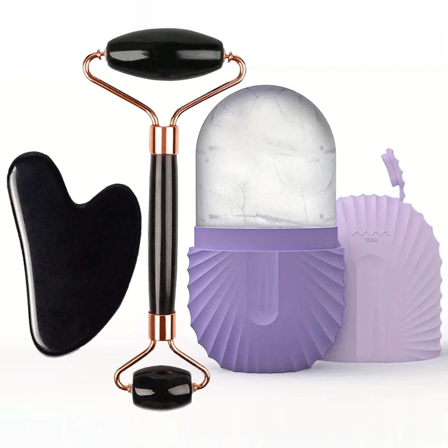 Ice Face Roller & Gua Sha Σετ – Μασάζ Προσώπου για Σύσφιξη & Λάμψη