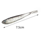 Μαλακό Δόλωμα Swimbait Fork Tail 7.5cm – Σετ 10 τεμ. με ή χωρίς Αγκίστρι, Σιλικόνη