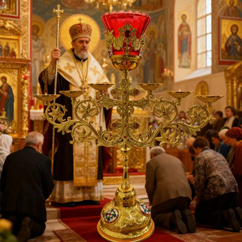 Εφταφώτη Λυχνία Εκκλησίας - Επίχρυση Εκκλησιαστικό Είδος