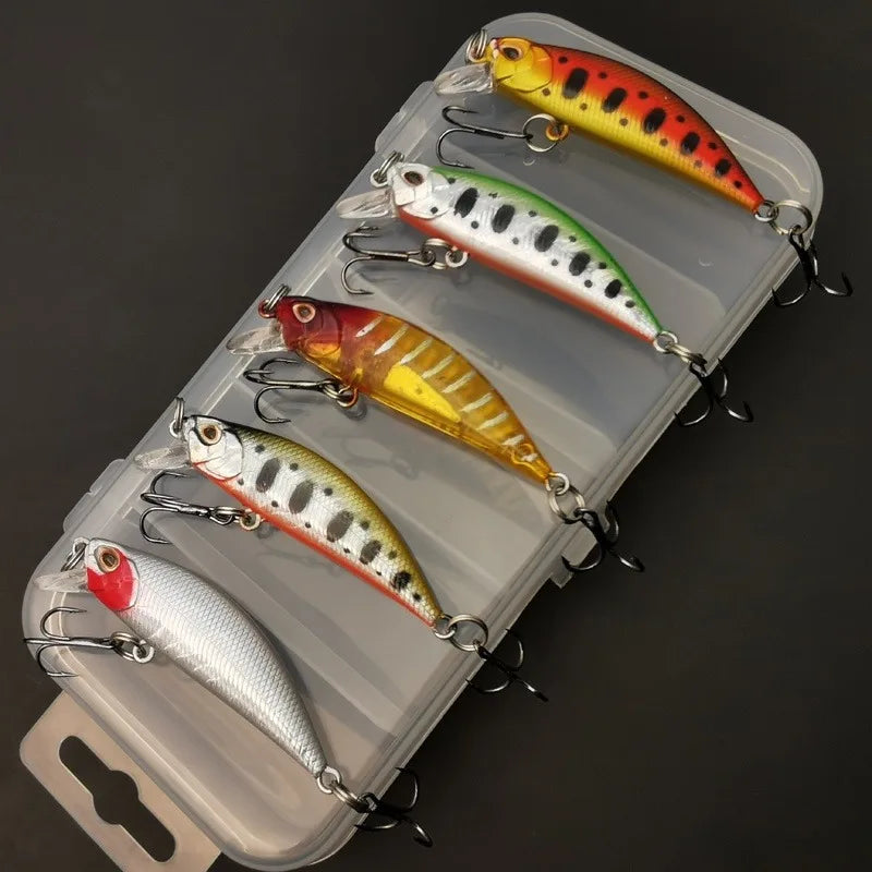 Σετ 5 Τεχνητών Ψαρέματος Minnow – Βυθιζόμενα Τεχνητά για Πέρκα, Τσιπούρα & Bass