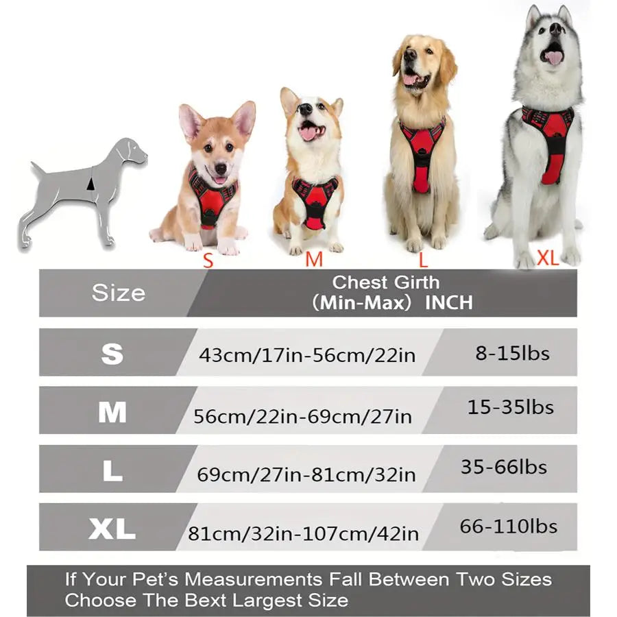No Pull Dog Harness – Reflective με Χειρολαβή για Μεγάλες Ράτσες