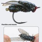 Τεχνητά Δολώματα Fly Fishing 10 τεμ. – Μύγες PVC με Αγκίστρι για Bass, Πέστροφα & Σολομό (10mm / 13mm / 18mm)