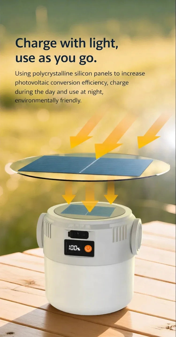 Ηλιακό Φανάρι Camping – Solar Lantern USB Επαναφορτιζόμενο