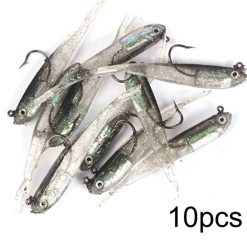 Μαλακό Δόλωμα Swimbait Fork Tail 7.5cm – Σετ 10 τεμ. με ή χωρίς Αγκίστρι, Σιλικόνη