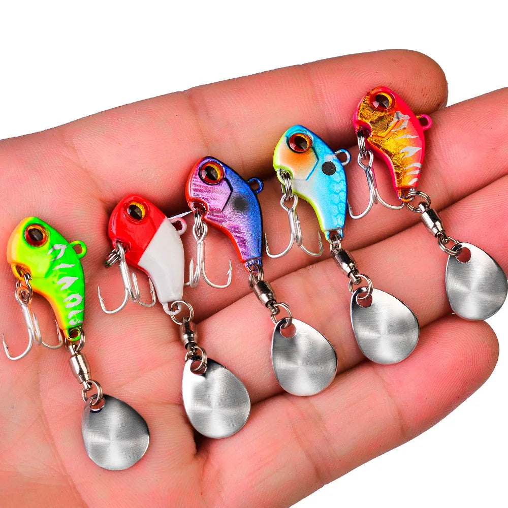 Μεταλλικό Τεχνητό VIB Ψαρέματος με Δόνηση – Spinner Spoon 6g/15g/28g για Bass, Πέρκα & Χειμερινό Ψάρεμα