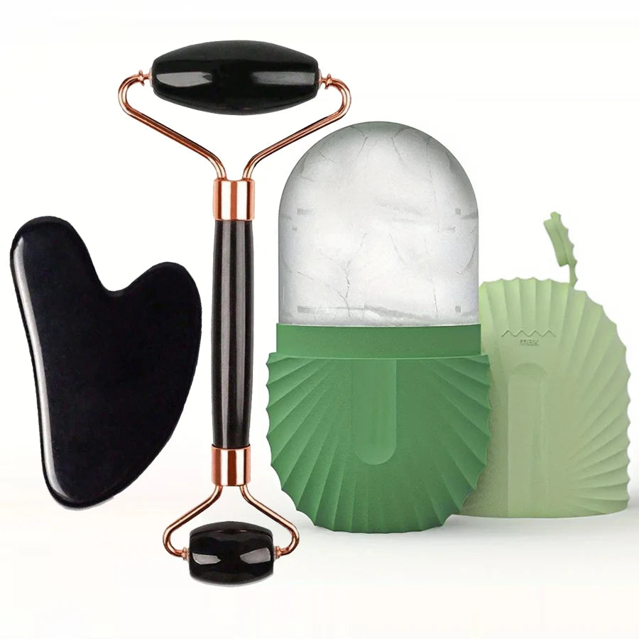 Ice Face Roller & Gua Sha Σετ – Μασάζ Προσώπου για Σύσφιξη & Λάμψη
