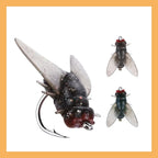 Τεχνητά Δολώματα Fly Fishing 10 τεμ. – Μύγες PVC με Αγκίστρι για Bass, Πέστροφα & Σολομό (10mm / 13mm / 18mm)