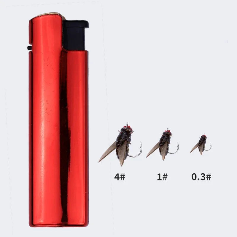 Τεχνητά Δολώματα Fly Fishing 10 τεμ. – Μύγες PVC με Αγκίστρι για Bass, Πέστροφα & Σολομό (10mm / 13mm / 18mm)