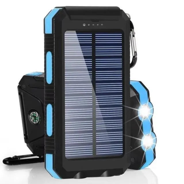 Solar Power Bank 80000mAh – Ηλιακή Φόρτιση, LED Φακός & Πυξίδα