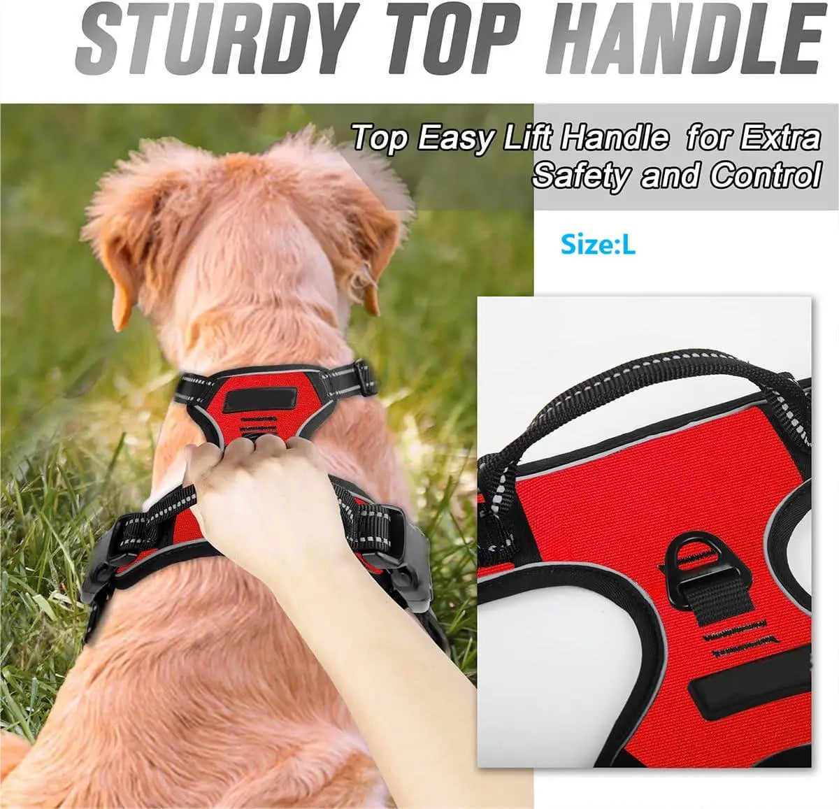 No Pull Dog Harness – Reflective με Χειρολαβή για Μεγάλες Ράτσες