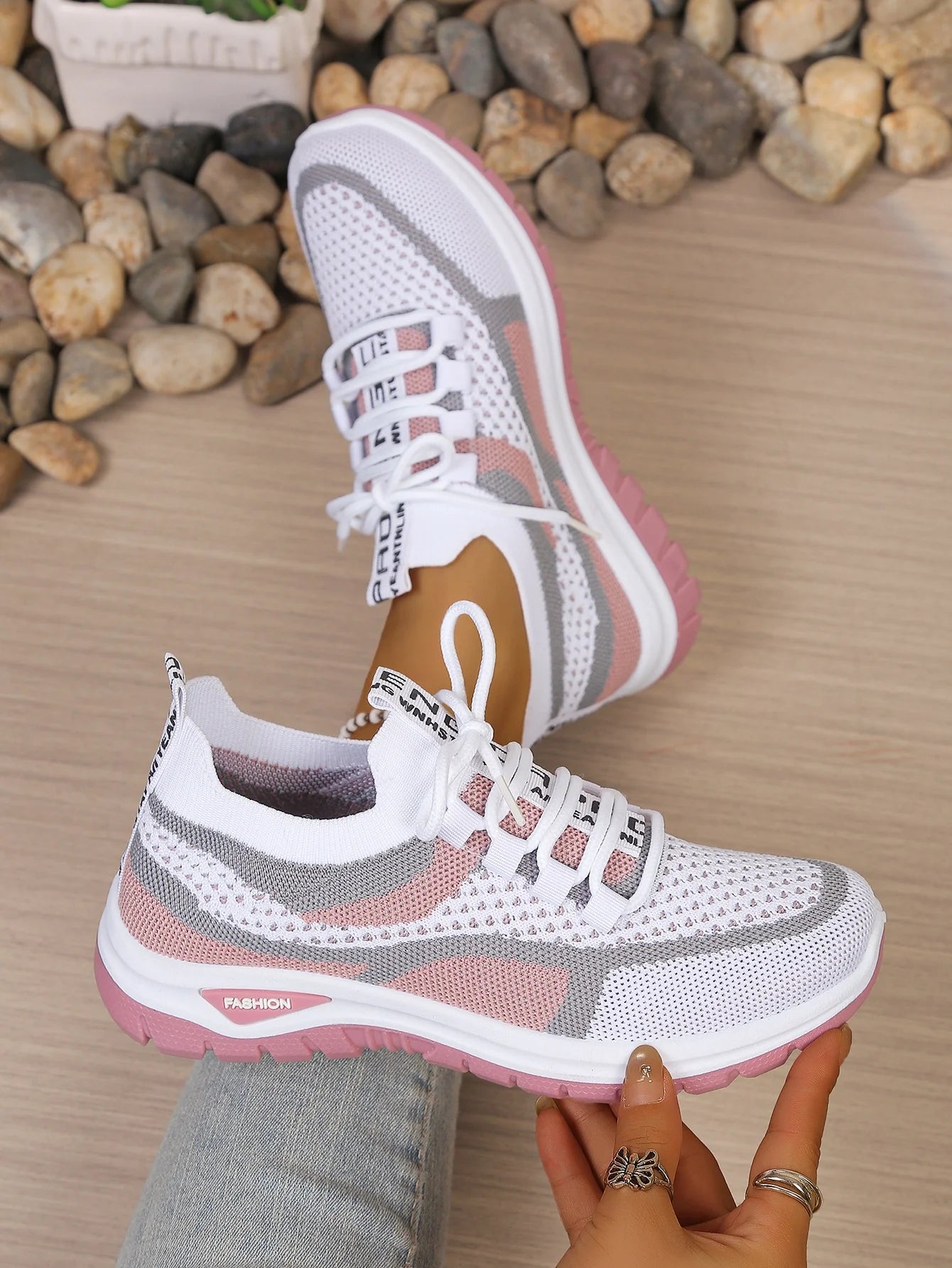 Γυναικεία Παπούτσια Δίχρωμα Casual Sneakers με Κορδόνια