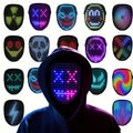 LED Mask με Φωτιζόμενο Πρόσωπο – Gesture Sensing για Halloween & Cosplay