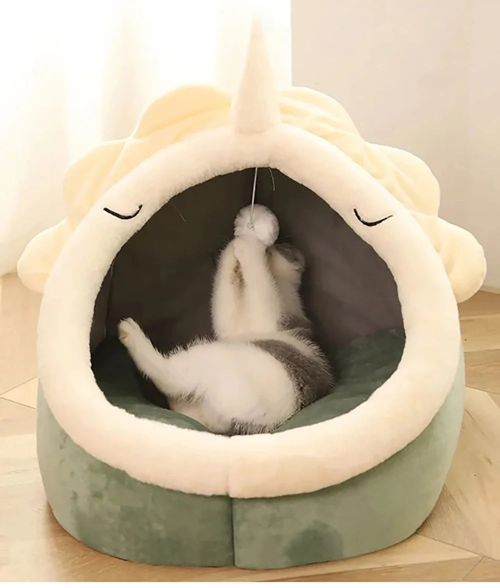 Κρεβάτι-Σπηλιά Γάτας – Αναδιπλούμενο & Πλενόμενο με Αφαιρούμενο Μαξιλάρι (S/M/L)