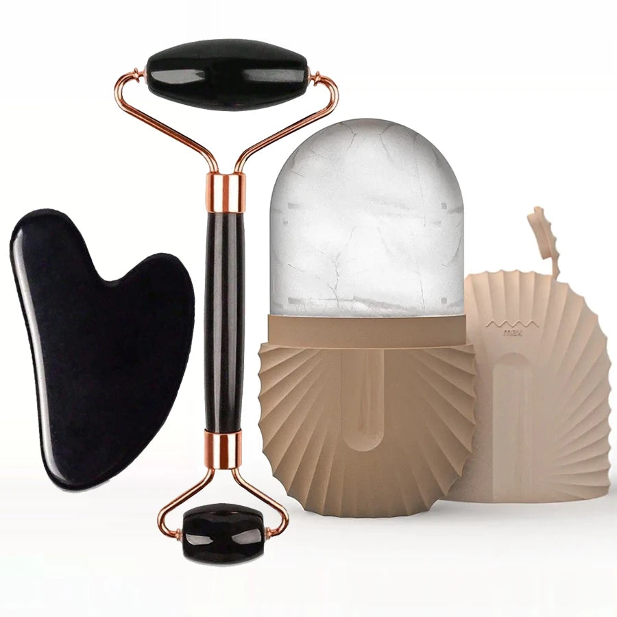 Ice Face Roller & Gua Sha Σετ – Μασάζ Προσώπου για Σύσφιξη & Λάμψη