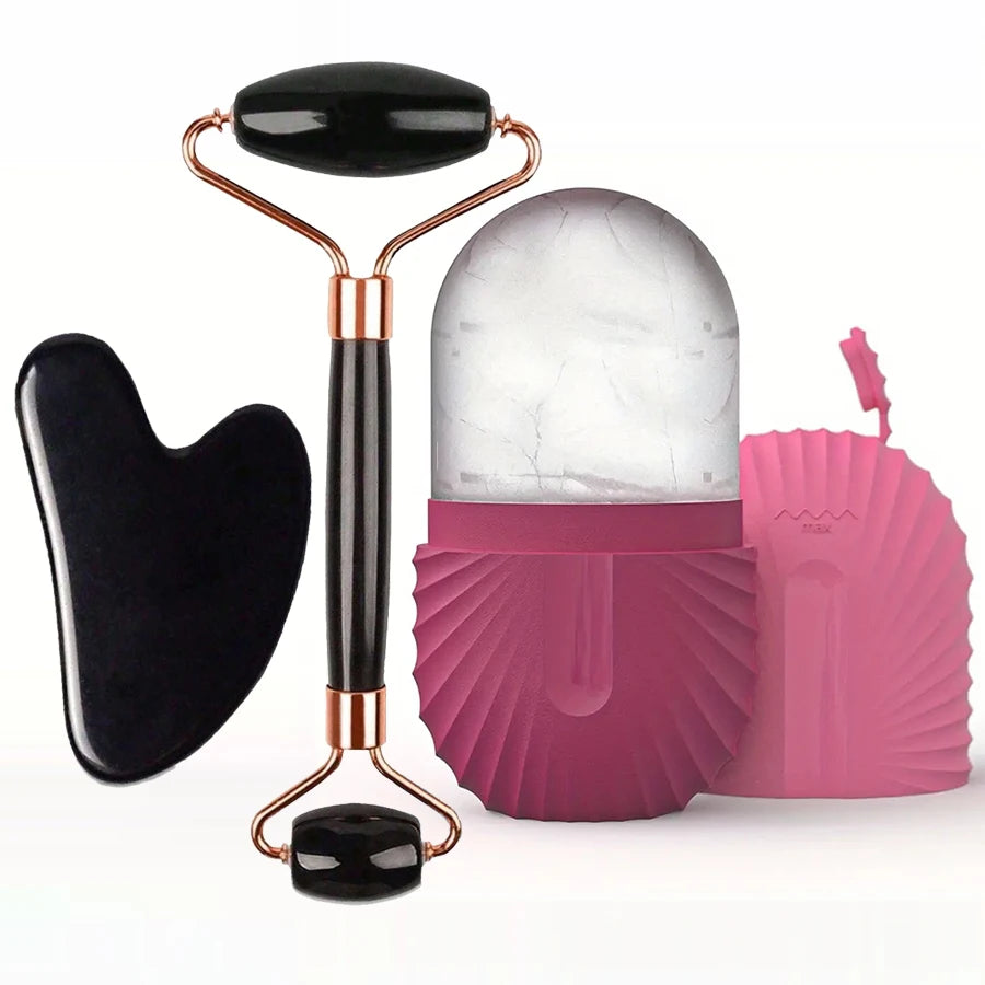 Ice Face Roller & Gua Sha Σετ – Μασάζ Προσώπου για Σύσφιξη & Λάμψη