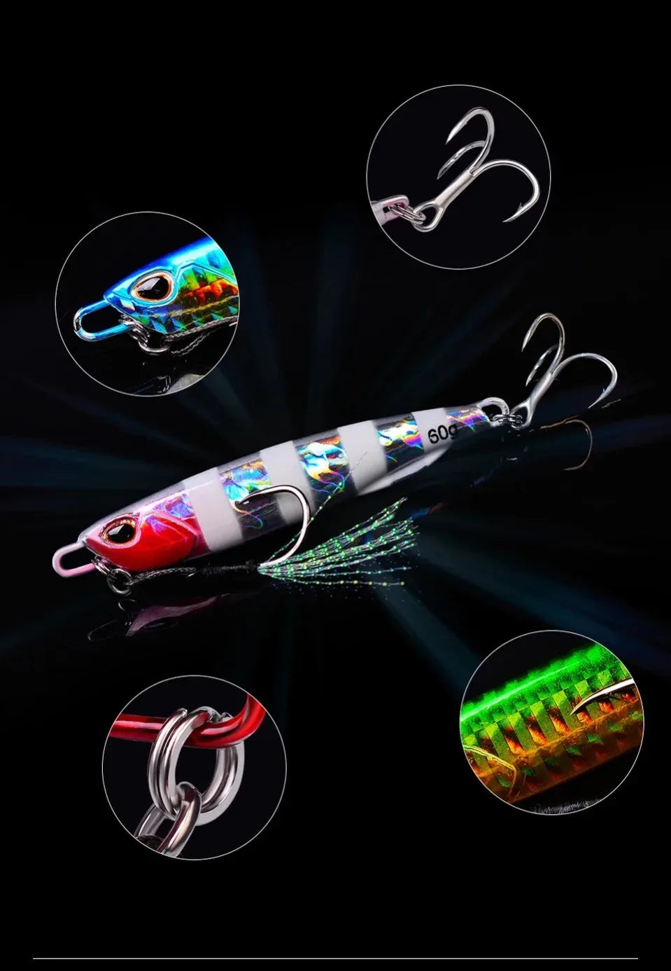 Μεταλλικό Jig Δόλωμα Ψαρέματος 10g/15g/20g/30g/40g/60g – Τεχνητό Σκληρό Δόλωμα Casting & Jigging