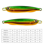 Μεταλλικό Jig Δόλωμα Ψαρέματος 10g/15g/20g/30g/40g/60g – Τεχνητό Σκληρό Δόλωμα Casting & Jigging