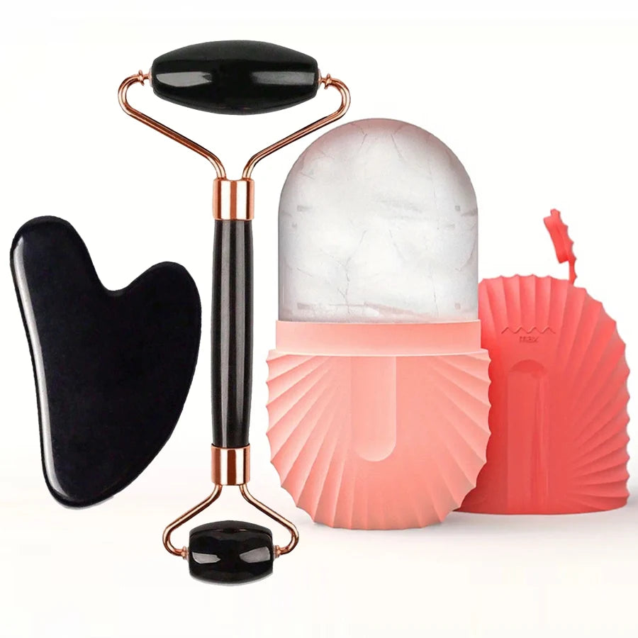 Ice Face Roller & Gua Sha Σετ – Μασάζ Προσώπου για Σύσφιξη & Λάμψη