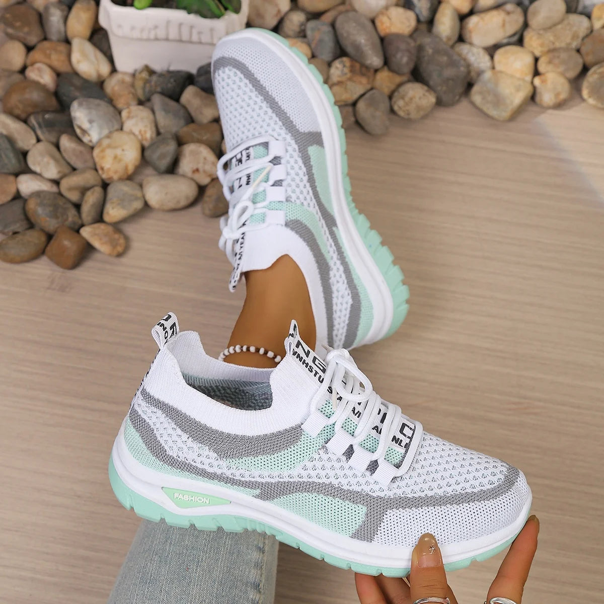 Γυναικεία Παπούτσια Δίχρωμα Casual Sneakers με Κορδόνια