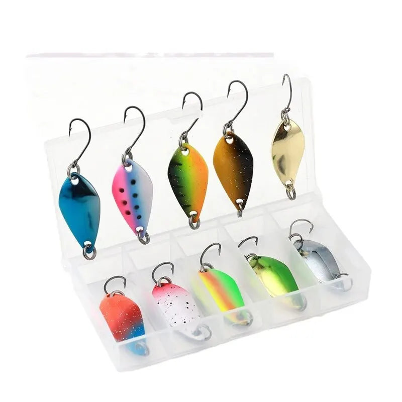 Σετ 10 τεμ. Μεταλλικών Δολωμάτων Jig Spoon LUSHAZER – 2.5g / 3.5g / 5g, Spinner Wobbler για Τσιπούρα & Bass