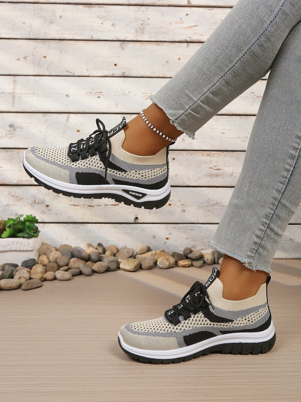 Γυναικεία Παπούτσια Δίχρωμα Casual Sneakers με Κορδόνια