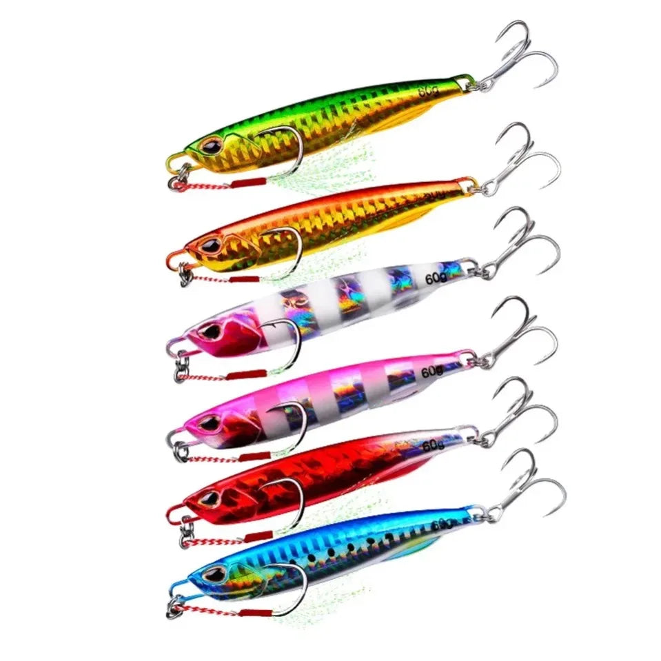 Μεταλλικό Jig Δόλωμα Ψαρέματος 10g/15g/20g/30g/40g/60g – Τεχνητό Σκληρό Δόλωμα Casting & Jigging