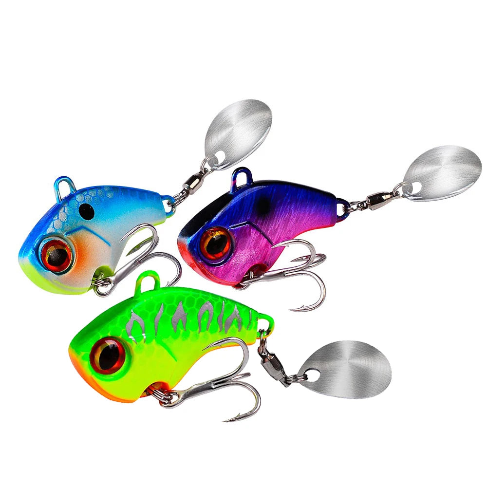 Μεταλλικό Τεχνητό VIB Ψαρέματος με Δόνηση – Spinner Spoon 6g/15g/28g για Bass, Πέρκα & Χειμερινό Ψάρεμα