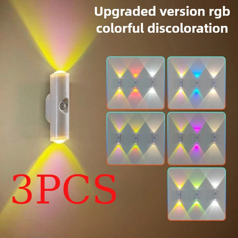 Motion Sensor Night Light – RGB & Tricolor, Magnetic, USB Rechargeable