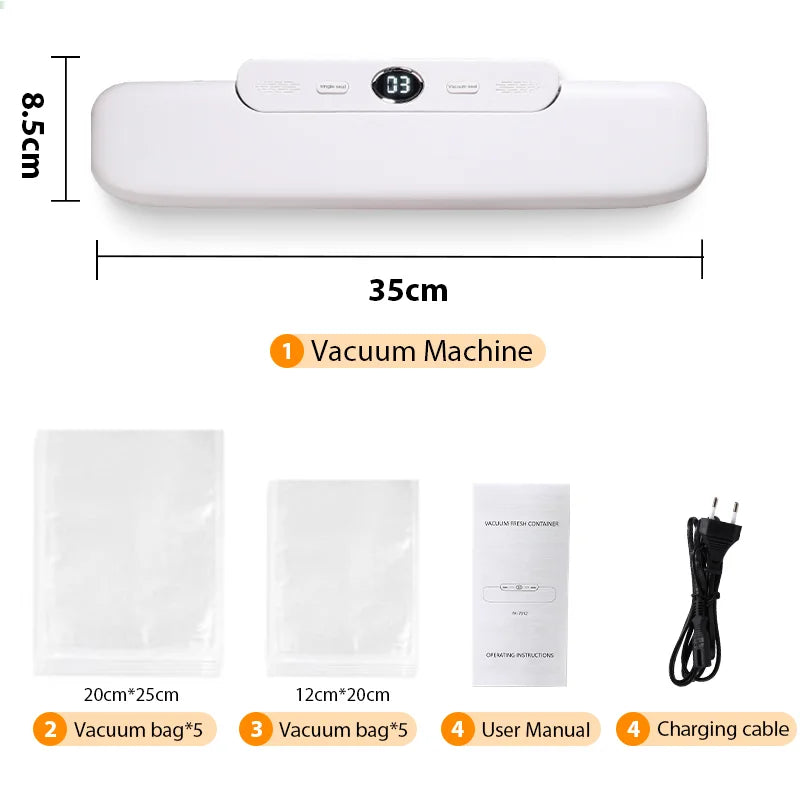 Μηχανή Vacuum Sealer saengQ — Συσκευασία Τροφίμων με 10 Δωρεάν Σακούλες