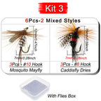 Σετ 6 Τεχνητών Μύγας για Fly Fishing – Νύμφες & Ξηρές Μύγες για Πέστροφα & Σολομό