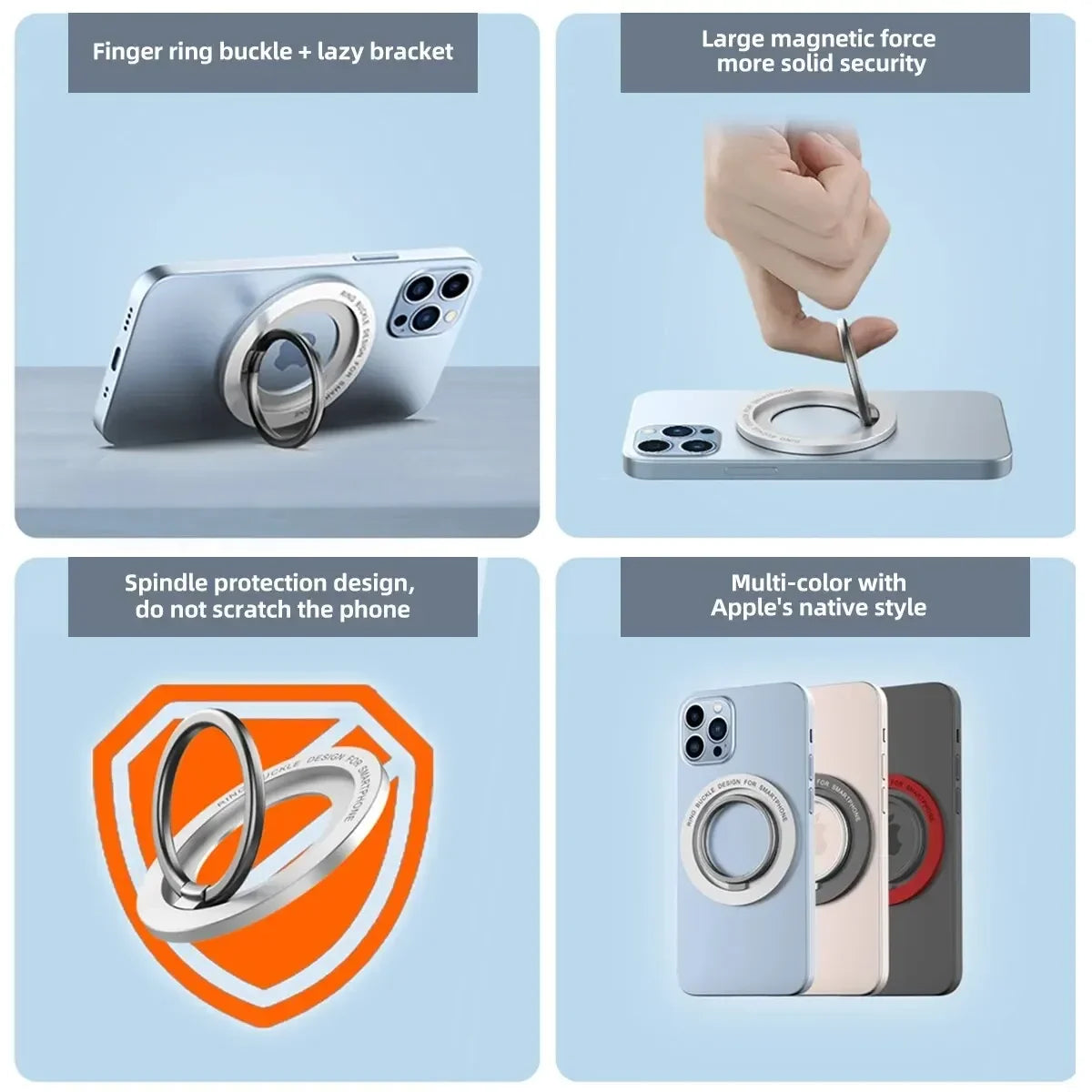 Magnetic Ring Holder – MagSafe Υποστήριγμα & Grip για iPhone