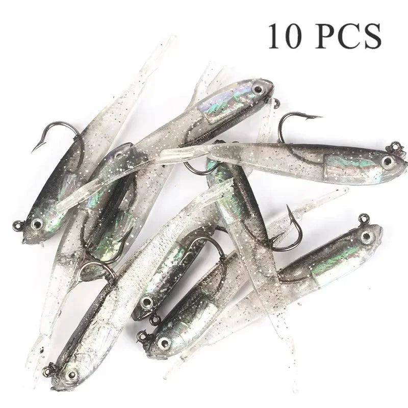 Μαλακό Δόλωμα Swimbait Fork Tail 7.5cm – Σετ 10 τεμ. με ή χωρίς Αγκίστρι, Σιλικόνη