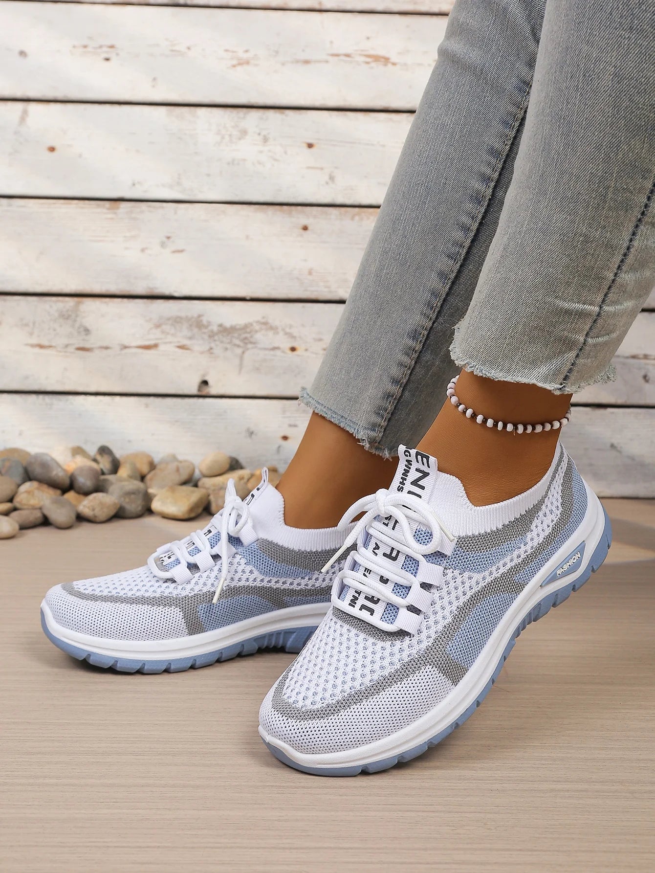 Γυναικεία Παπούτσια Δίχρωμα Casual Sneakers με Κορδόνια