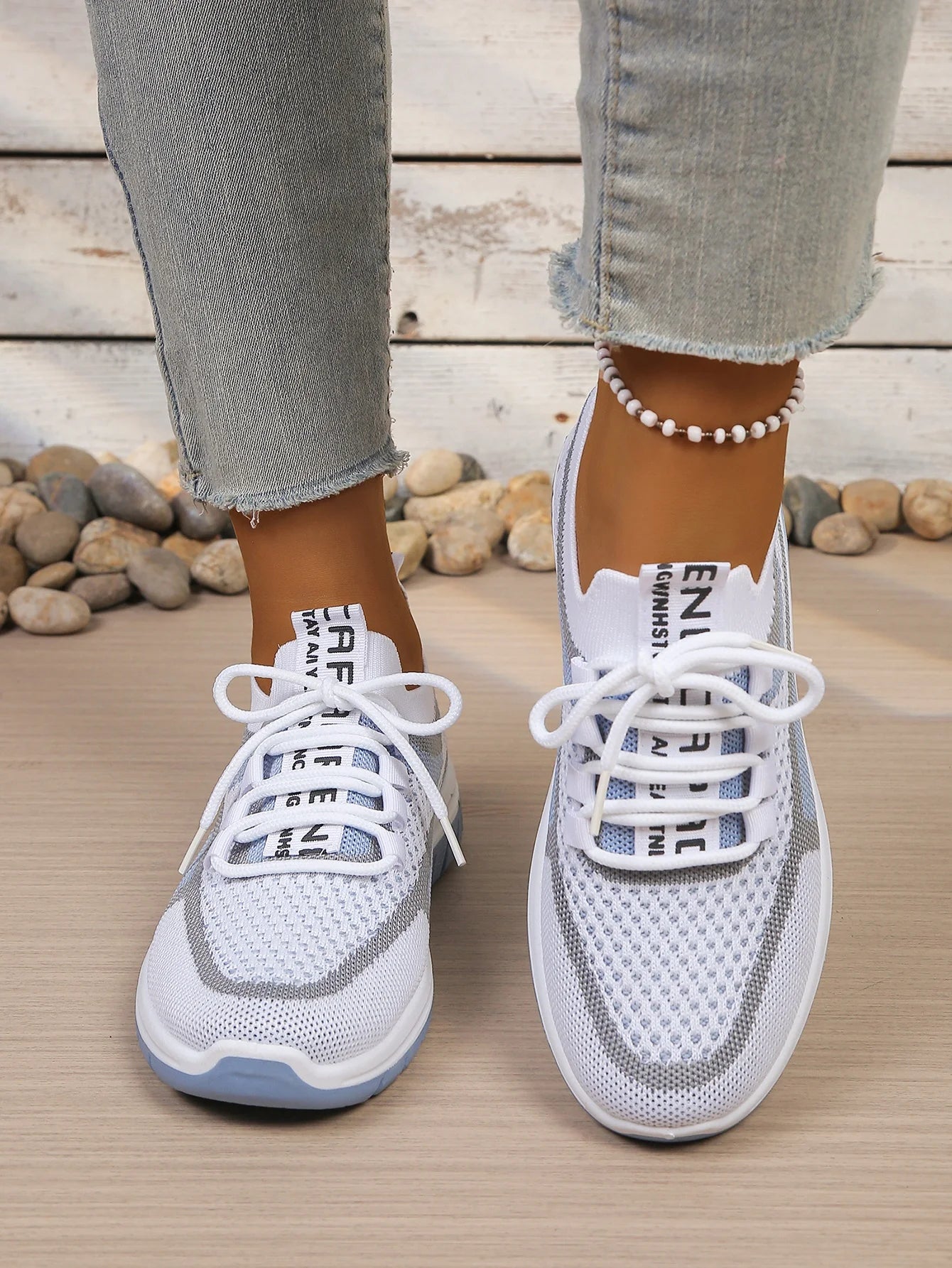 Γυναικεία Παπούτσια Δίχρωμα Casual Sneakers με Κορδόνια