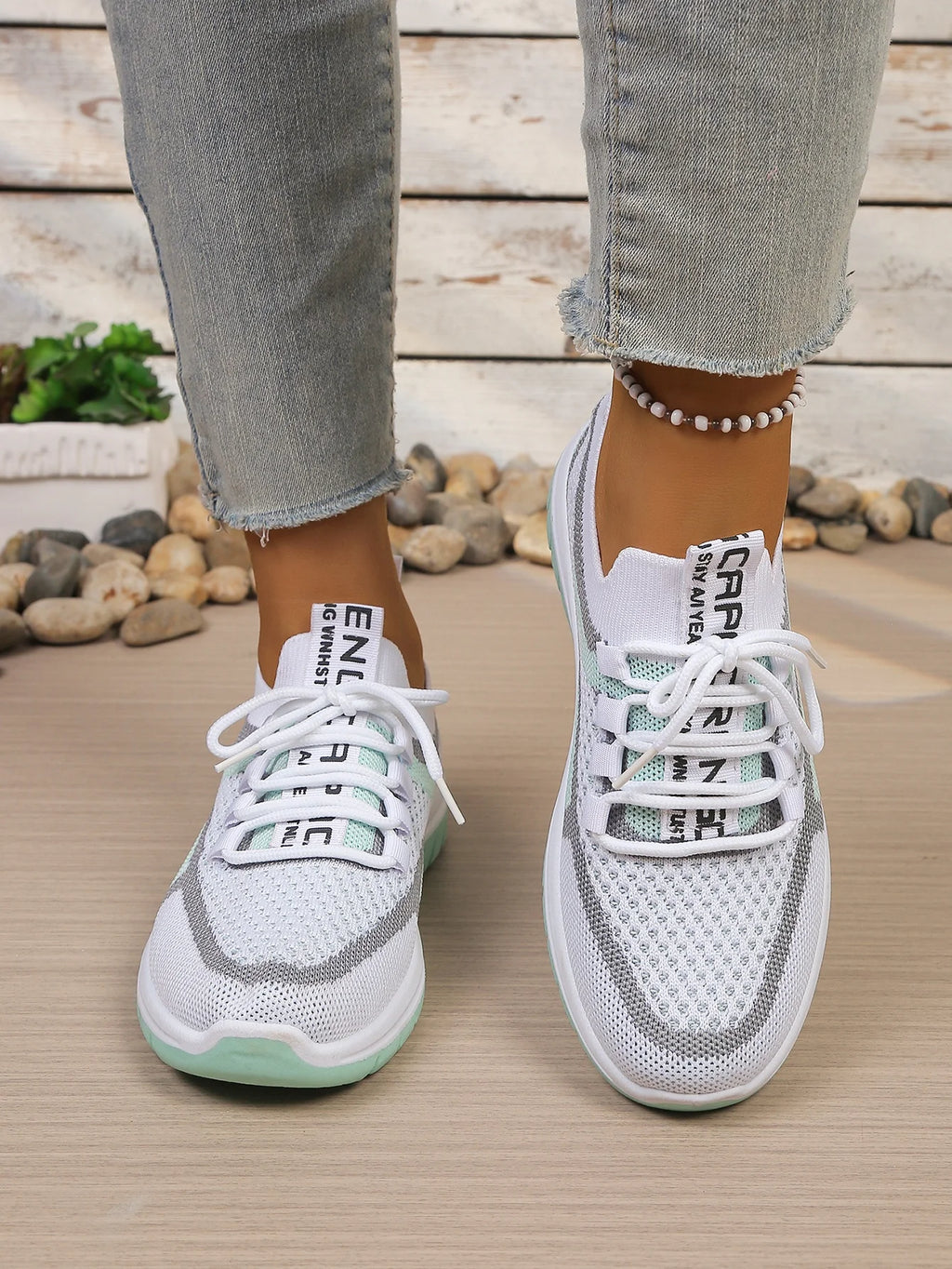 Γυναικεία Παπούτσια Δίχρωμα Casual Sneakers με Κορδόνια