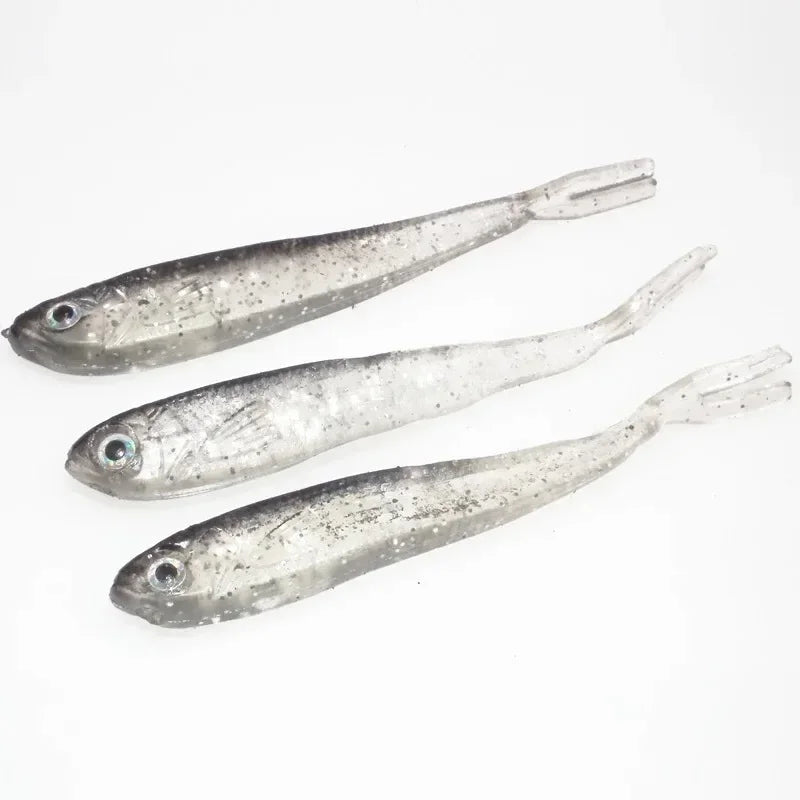 Μαλακό Δόλωμα Swimbait Fork Tail 7.5cm – Σετ 10 τεμ. με ή χωρίς Αγκίστρι, Σιλικόνη