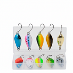 Σετ 10 τεμ. Μεταλλικών Δολωμάτων Jig Spoon LUSHAZER – 2.5g / 3.5g / 5g, Spinner Wobbler για Τσιπούρα & Bass