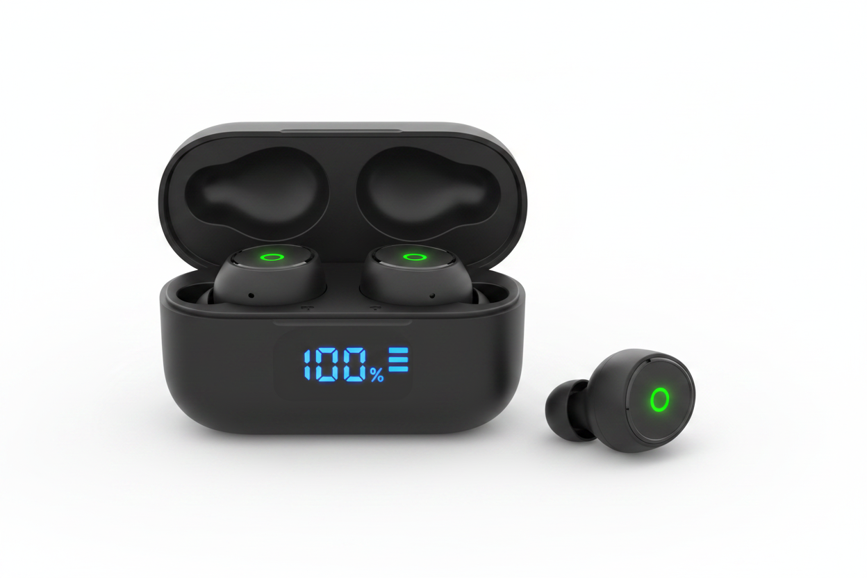 🎧 Ασύρματα Ακουστικά E6S TWS – Bluetooth Headset με Έξυπνη Ένδειξη LED & Μείωση Θορύβου!